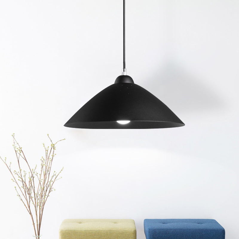 Metallic Conic Pendant Lighting: Industrial Hanging Ceiling Light - 1-Light Scattered Hole Design