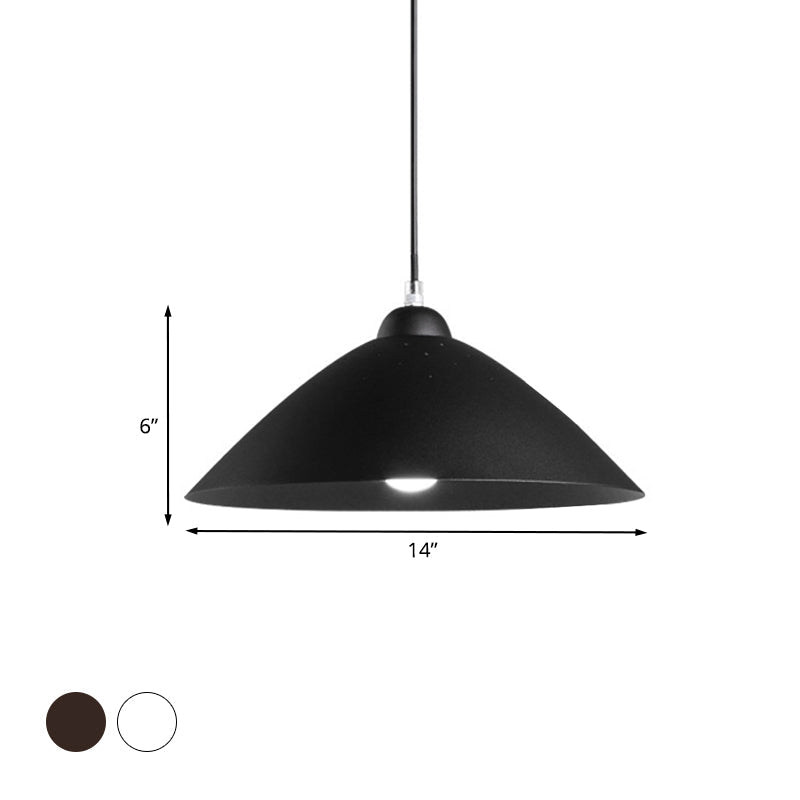 Metallic Conic Pendant Lighting: Industrial Hanging Ceiling Light - 1-Light Scattered Hole Design