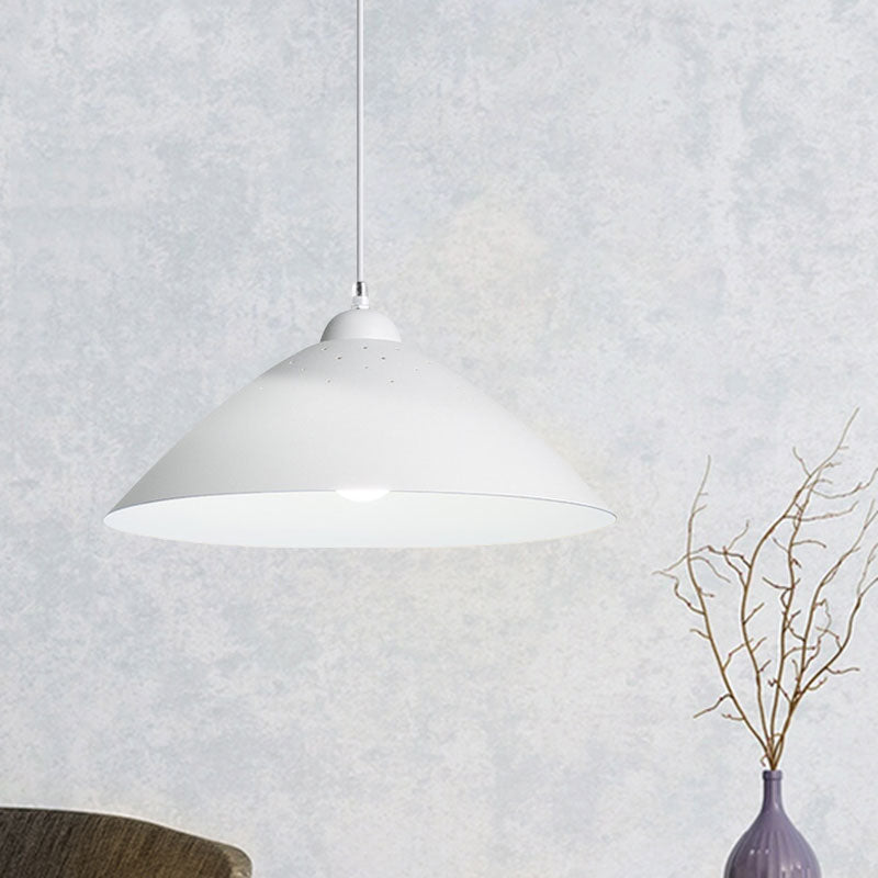 Metallic Conic Pendant Light with Scattered Hole Design - Industrial Style for Balcony or Ceiling