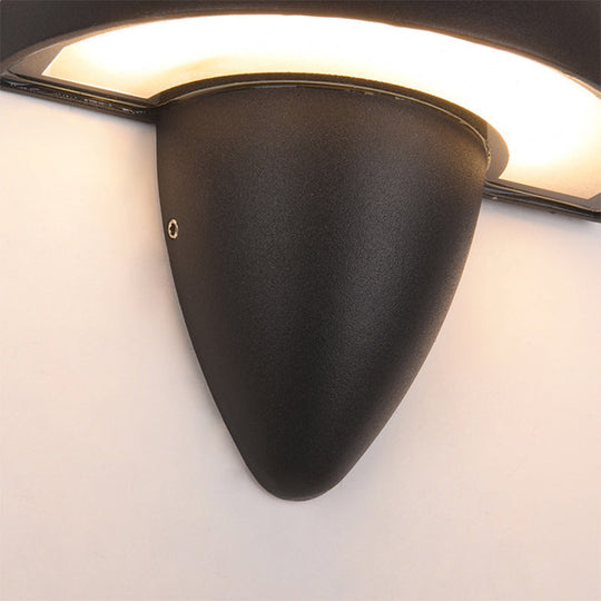 Modern Aluminum Mushroom Design Wall Sconce Led Black Lamp For Porch Warm/White Lighting