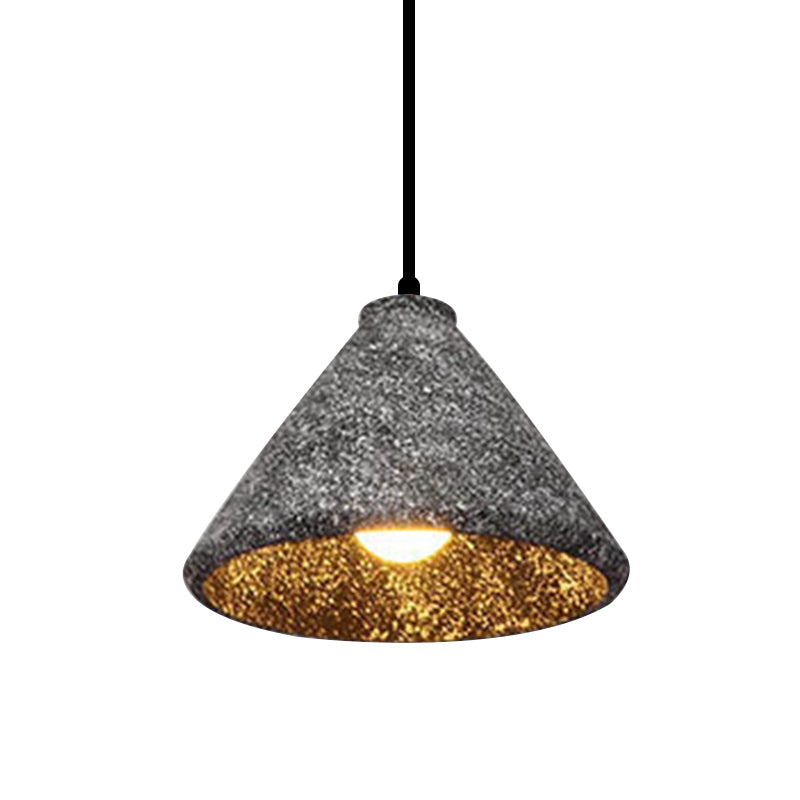 Industrial Style Conical Cement Hanging Lamp - 6.5/10/10.5 Dia 1 Light Pendant In Grey