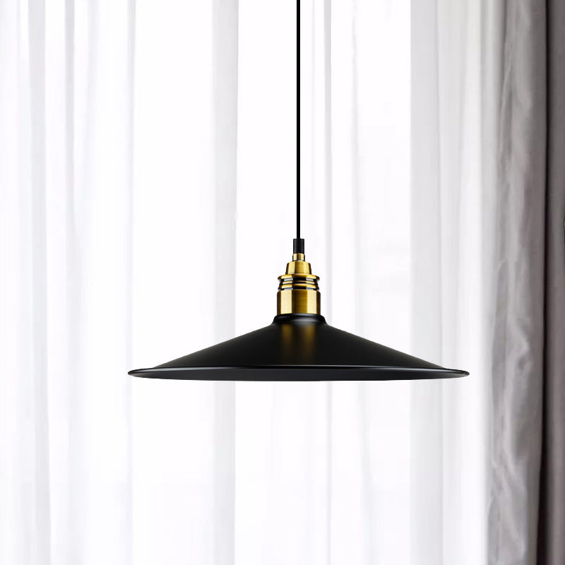 Stylish Metallic Cone Shade Ceiling Light - 10/14 Width Black Kitchen Pendant Lamp / 10