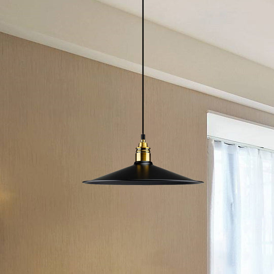 Stylish Metallic Cone Shade Ceiling Light - 10/14 Width Black Kitchen Pendant Lamp