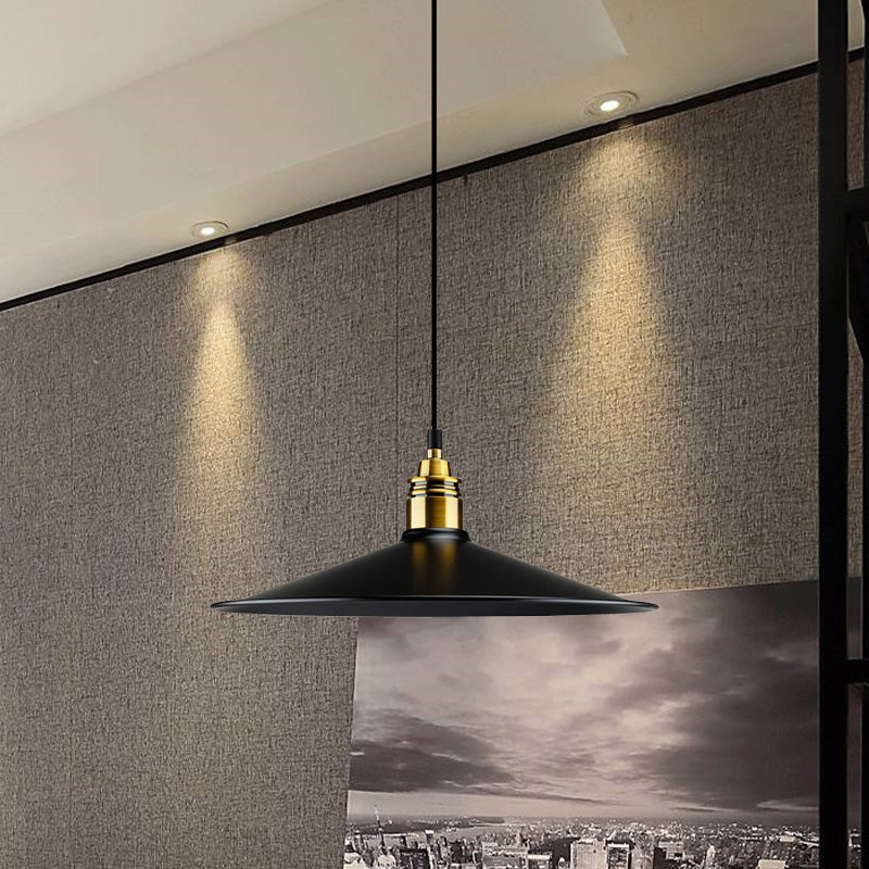 Stylish Metallic Cone Shade Ceiling Light - 10/14 Width Black Kitchen Pendant Lamp