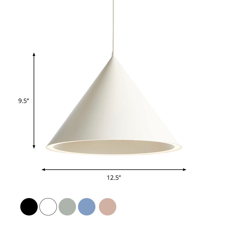 Stylish Nordic 1-Light Metal Pendant Lamp - 10"/12.5" Diameter in Black/Blue for Table