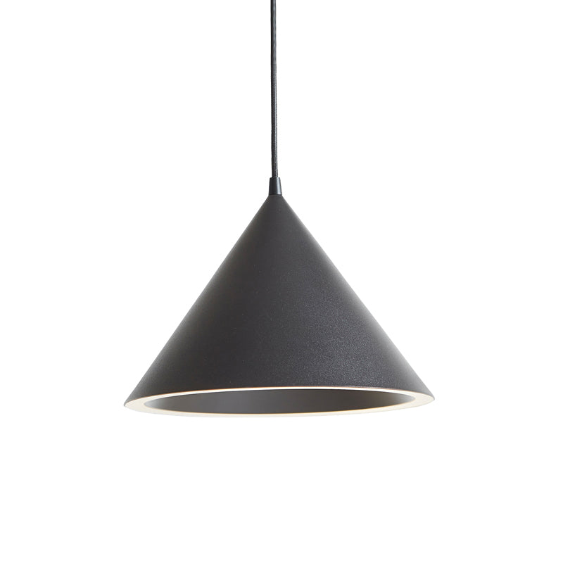 10"/12.5" Diameter 1 Light Conical Hanging Lamp Nordic Stylish Black/Blue Metal Pendant Light over Table