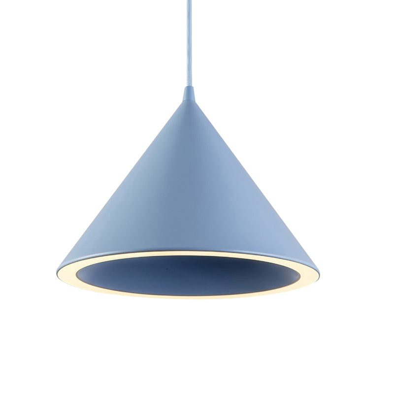 Stylish Nordic 1-Light Metal Pendant Lamp - 10"/12.5" Diameter in Black/Blue for Table