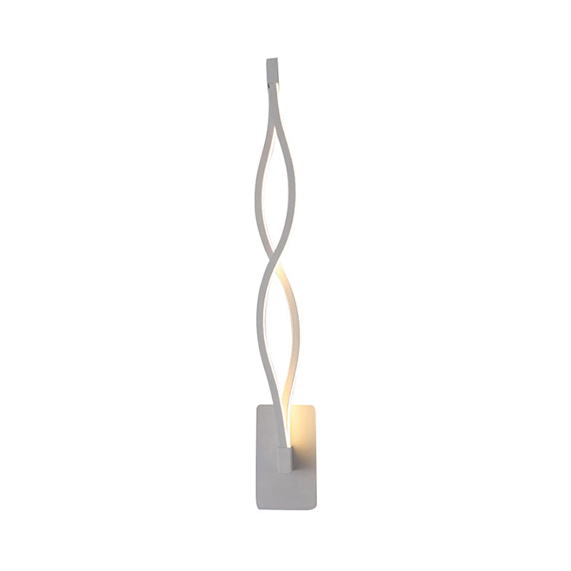 Acrylic Led Wall Sconce: Intertwined Design 1 Light Black/White Warm/White Lighting White / Warm