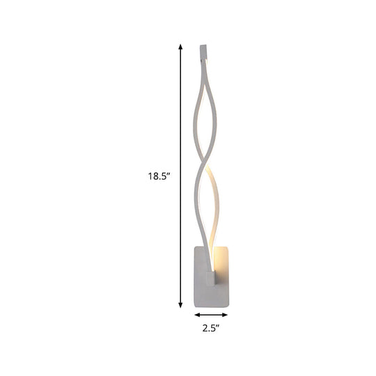 Acrylic Led Wall Sconce: Intertwined Design 1 Light Black/White Warm/White Lighting