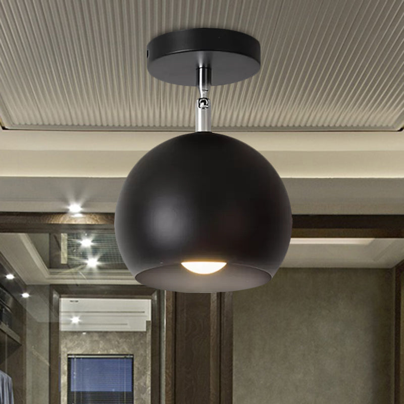 Industrial-Style Metal Ceiling Light with Adjustable Mounting - Black Finish