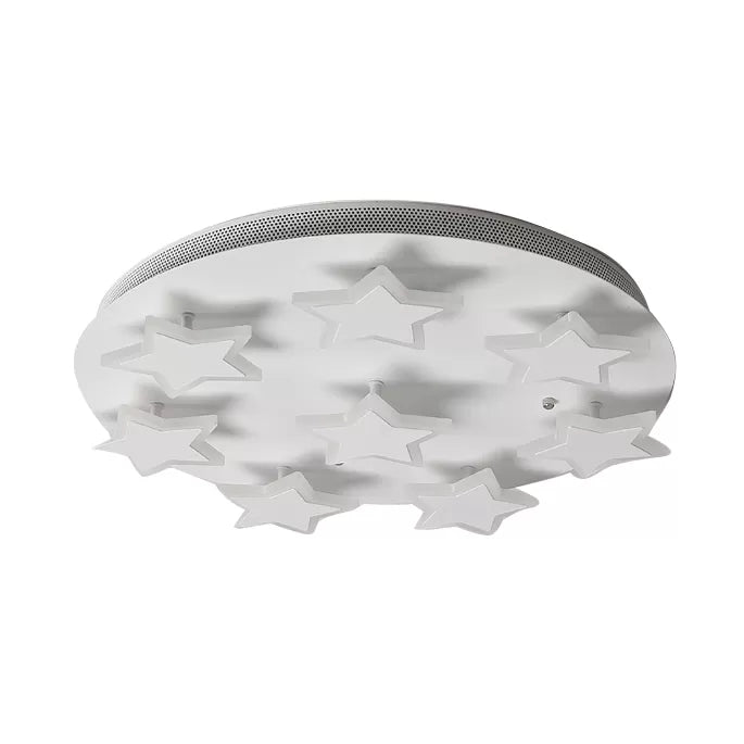 White Acrylic Starry Flush Ceiling Light for Girls Bedroom - Romantic Mount Fixture