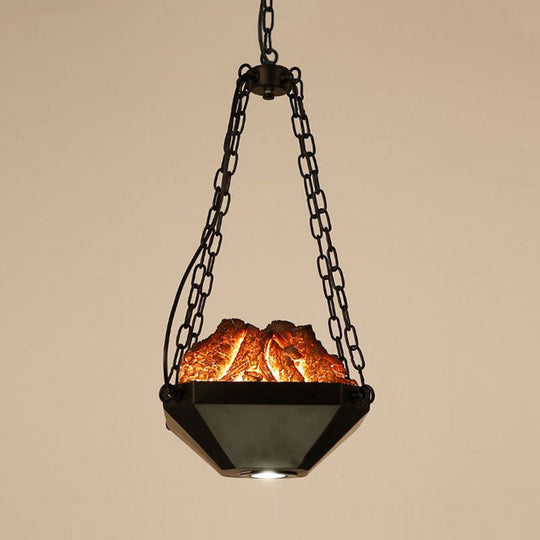 Metal And Resin Industrial Pendant Light With 39 Chain