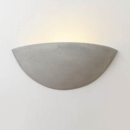 Modern Style Grey Cement Bowl/Cylinder Shade Wall Light - 1-Light Bathroom Fixture