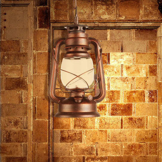 Industrial Clear Glass Pendant Ceiling Light for Coffee Shop - Black/Bronze/Antique Brass Finish