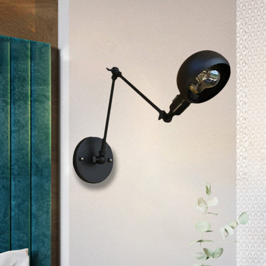 Dome Shade Metal Wall Sconce - Adjustable And Stylish Mountable Light For Bedroom