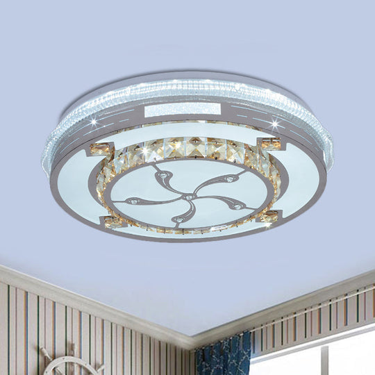 Contemporary Flushmount Ceiling Light with LED Crystals in White, Heart/Floral/Circle Pattern