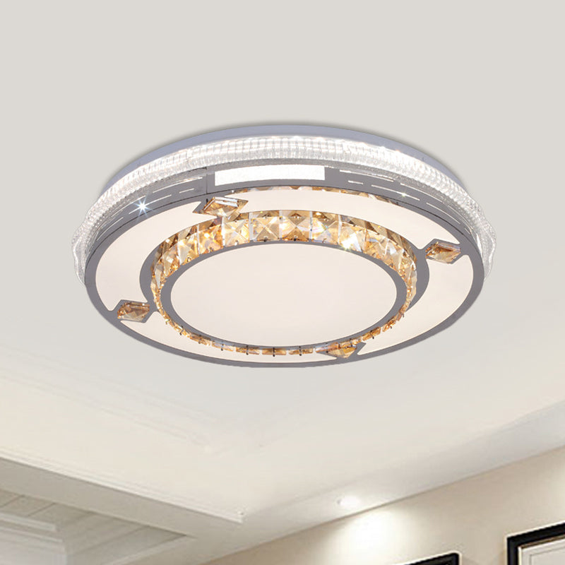 Contemporary Flushmount Ceiling Light with LED Crystals in White, Heart/Floral/Circle Pattern