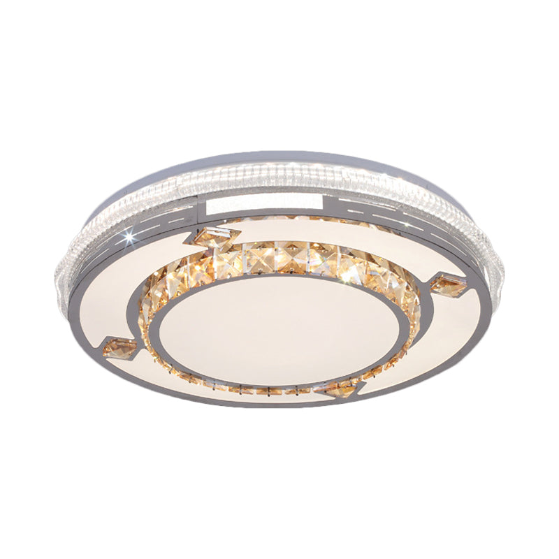 Contemporary Flushmount Ceiling Light with LED Crystals in White, Heart/Floral/Circle Pattern