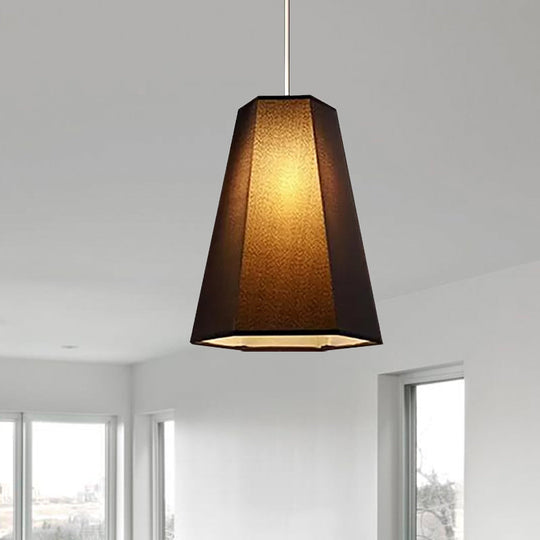 Tapered Fabric Hanging Light - Industrial Style Ceiling Pendant Fixture