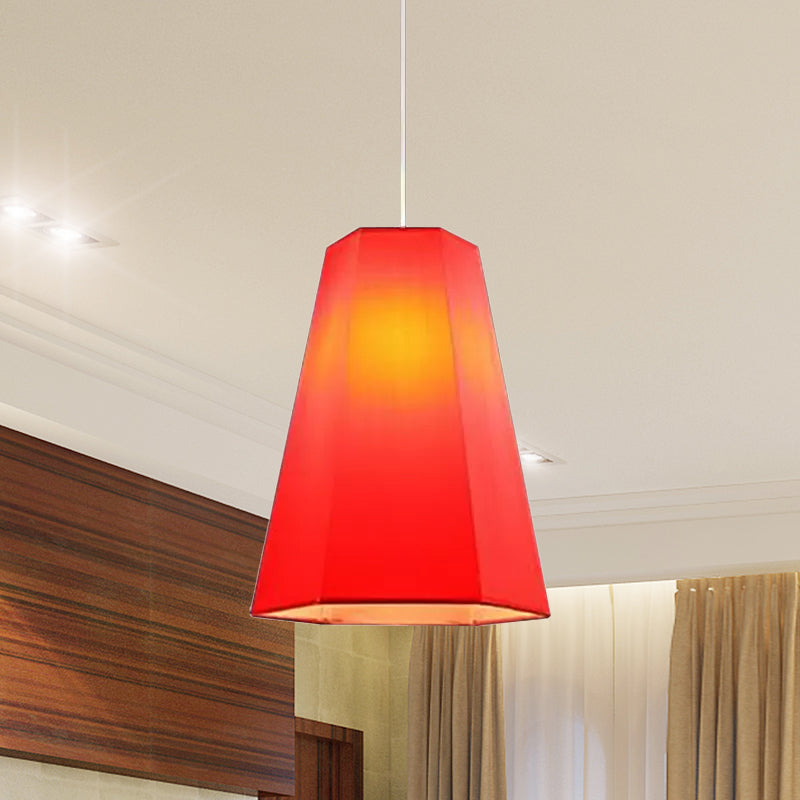 Tapered Fabric Hanging Light - Industrial Style Ceiling Pendant Fixture