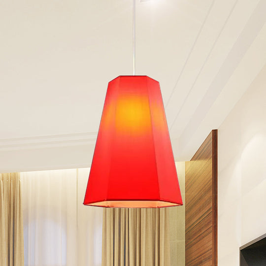 Tapered Fabric Hanging Light - Industrial Style Ceiling Pendant Fixture