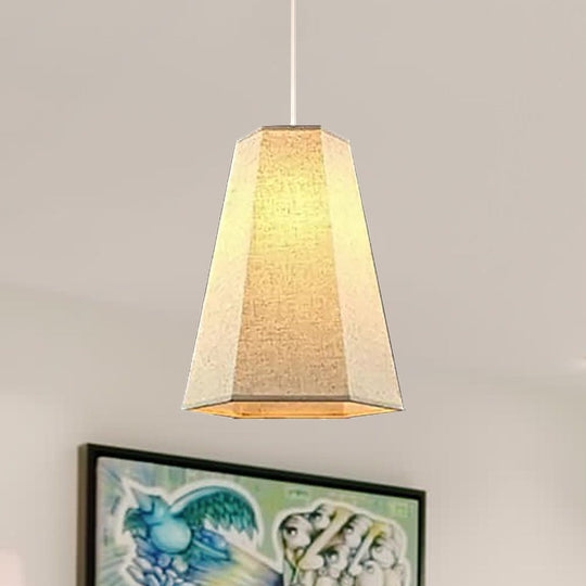 Tapered Fabric Hanging Light - Industrial Style Ceiling Pendant Fixture