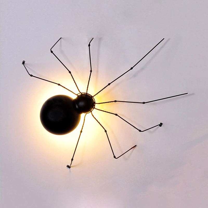 Industrial Black Spider Single Light Wall Sconce For Kids Bedroom