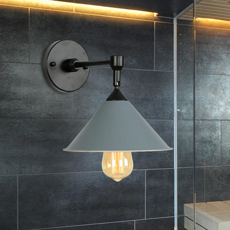 Modern Industrial Bathroom Wall Sconce Lamp - Black/Gray Metallic Finish