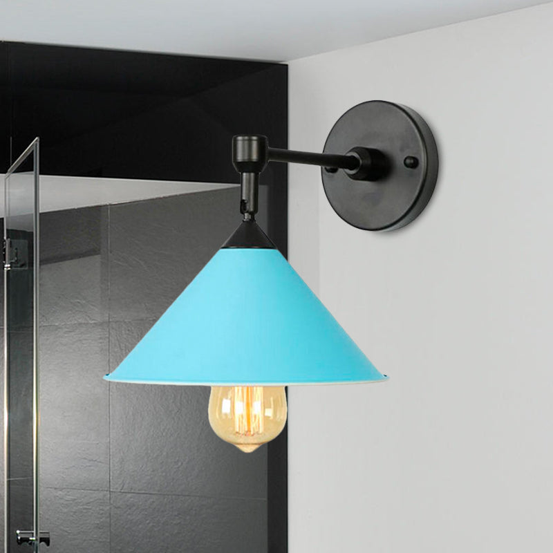 Modern Industrial Bathroom Wall Sconce Lamp - Black/Gray Metallic Finish