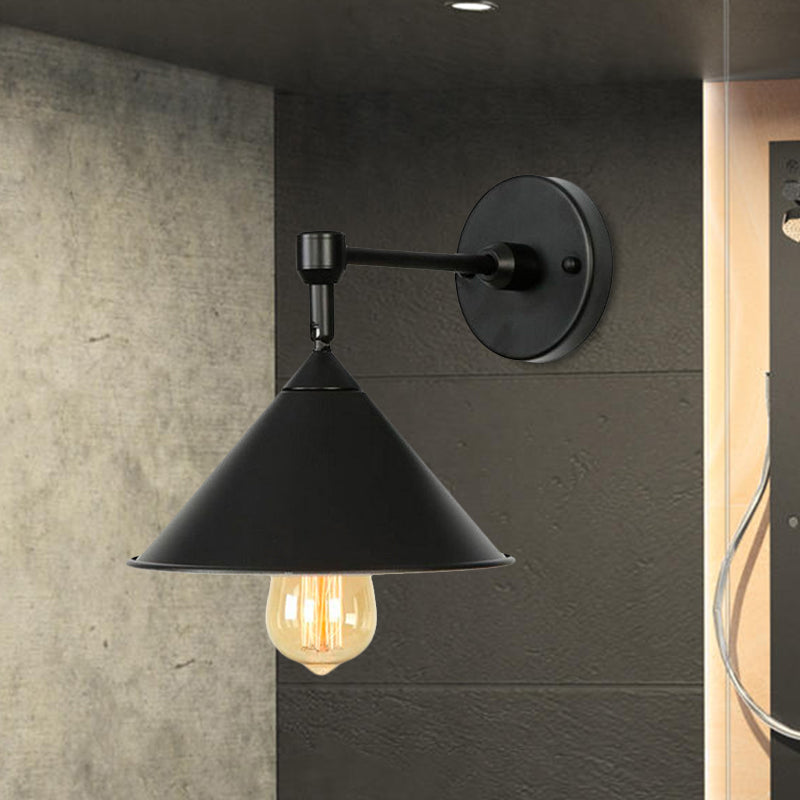 Modern Industrial Bathroom Wall Sconce Lamp - Black/Gray Metallic Finish