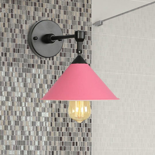 Modern Industrial Bathroom Wall Sconce Lamp - Black/Gray Metallic Finish