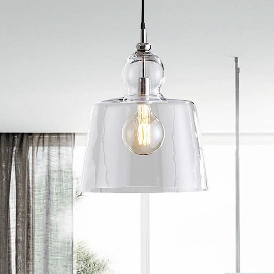 Upside-Down Clear Glass Pendant Light with Gold/Chrome Finish for Industrial Settings