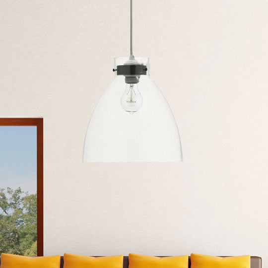 Stylish Clear Glass Pendant Light For Dining Room - Simple Hanging Lamp