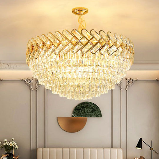 Modern Crystal Block Ceiling Lamp - Gold Chandelier Pendant Light