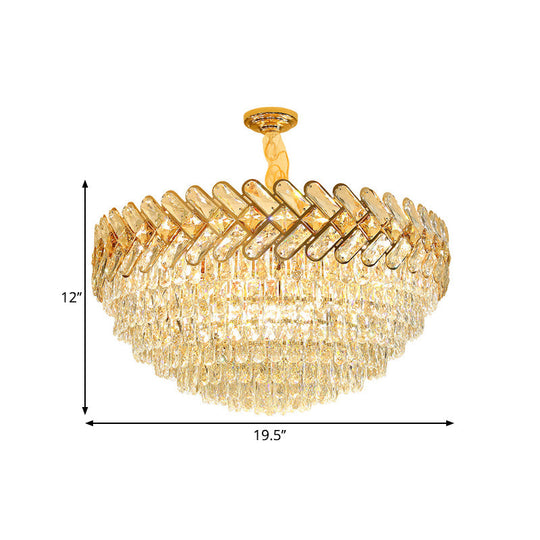 Modern Crystal Block Ceiling Lamp - Gold Chandelier Pendant Light