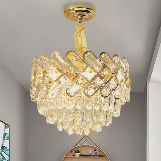 Modern Crystal Block Ceiling Lamp - Gold Chandelier Pendant Light