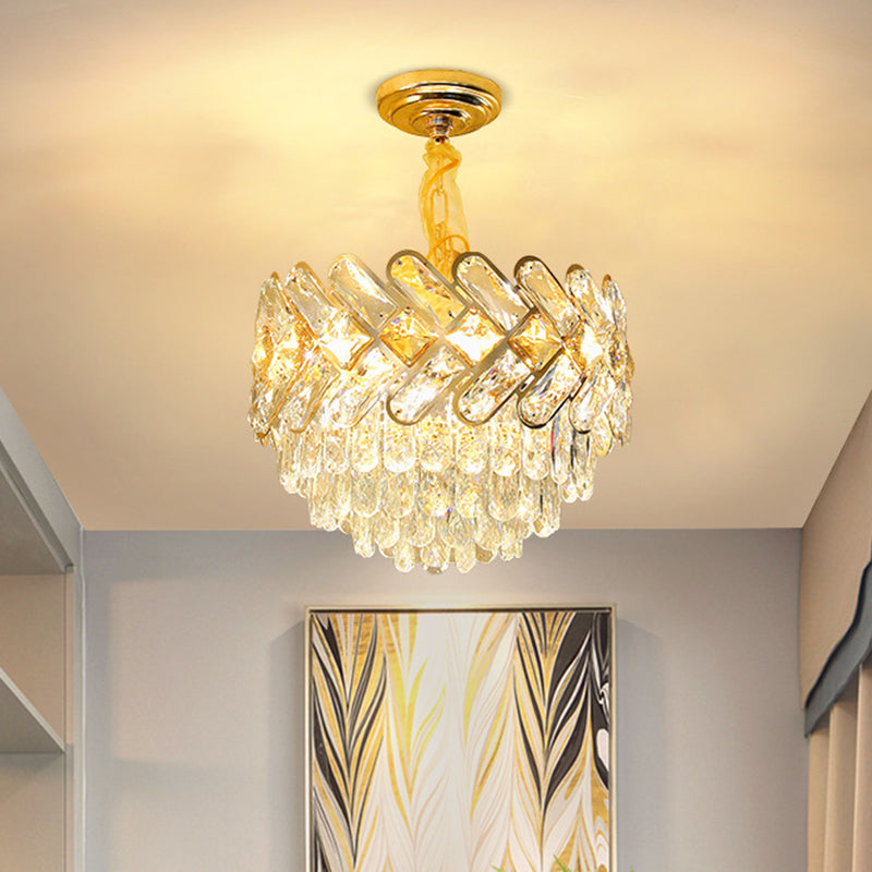 Modern Crystal Block Ceiling Lamp - Gold Chandelier Pendant Light