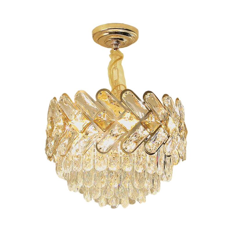 Modern Crystal Block Ceiling Lamp - Gold Chandelier Pendant Light