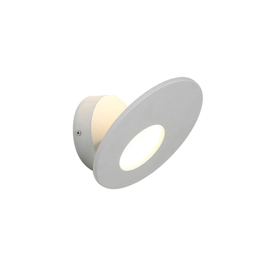 Minimalist Round Acrylic Wall Sconce With Integrated Led For Bedroom - Black/White