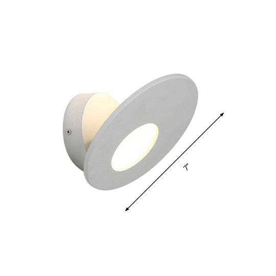 Minimalist Round Acrylic Wall Sconce With Integrated Led For Bedroom - Black/White