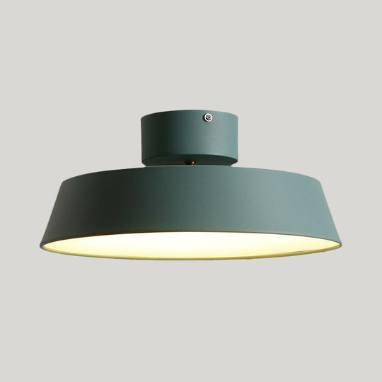 Modern Barn Semi Mount Lighting: Rotatable Ceiling Light Fixture With White/Green Acrylic Diffuser