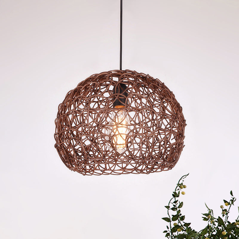 Adjustable Cord Loft Style Pendant Lamp - Brown Hanging Ceiling Light