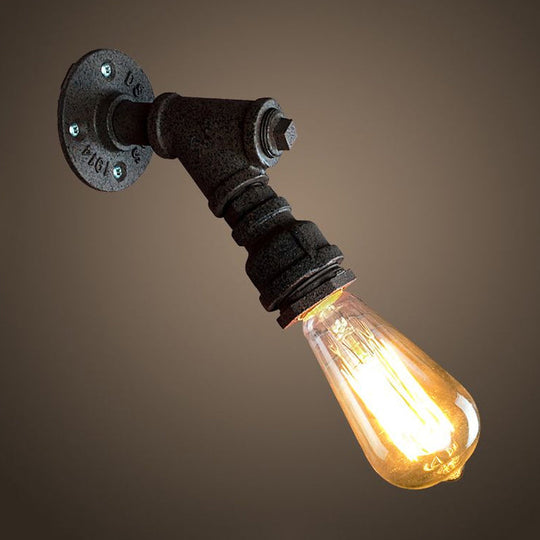 Rustic Piped Metal Mini Wall Light Sconce For Restaurants: Antique Style Lighting Fixture