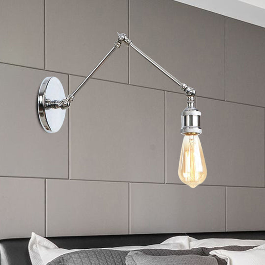 Swing Arm Industrial Sconce Light - Bathroom Metal Wall Lighting Fixture