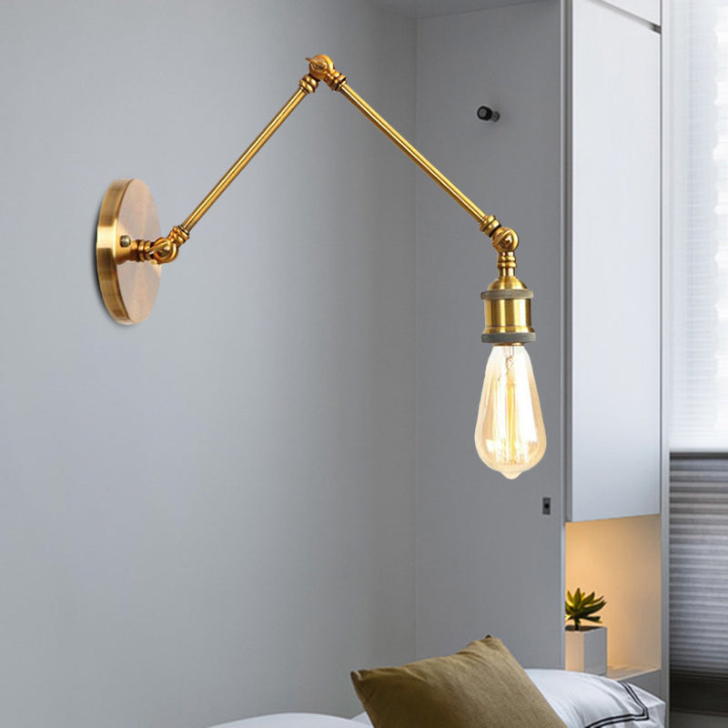 Swing Arm Industrial Sconce Light - Bathroom Metal Wall Lighting Fixture