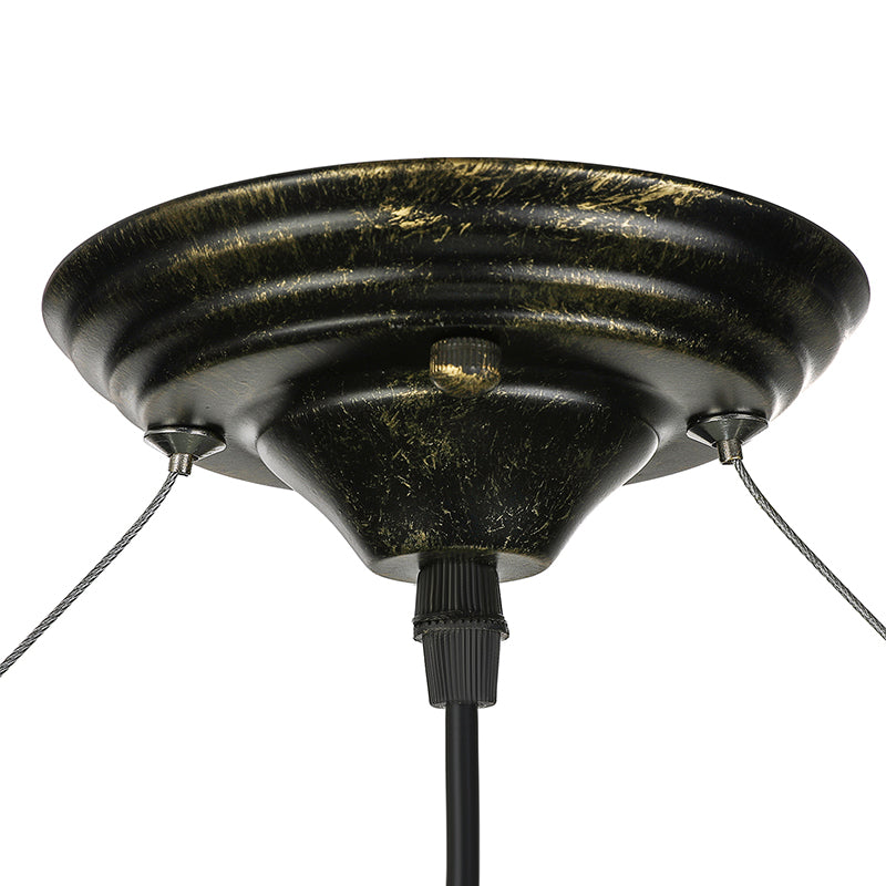 Industrial Metal Pendant Lamp With Bare Bulb - 5 Antique Brass Ceiling Light For Living Room Island