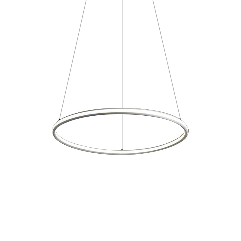 Simple Led Acrylic Ring Chandelier - Warm/White/Natural Light 1/2/3-Light Ceiling Pendant Fixture