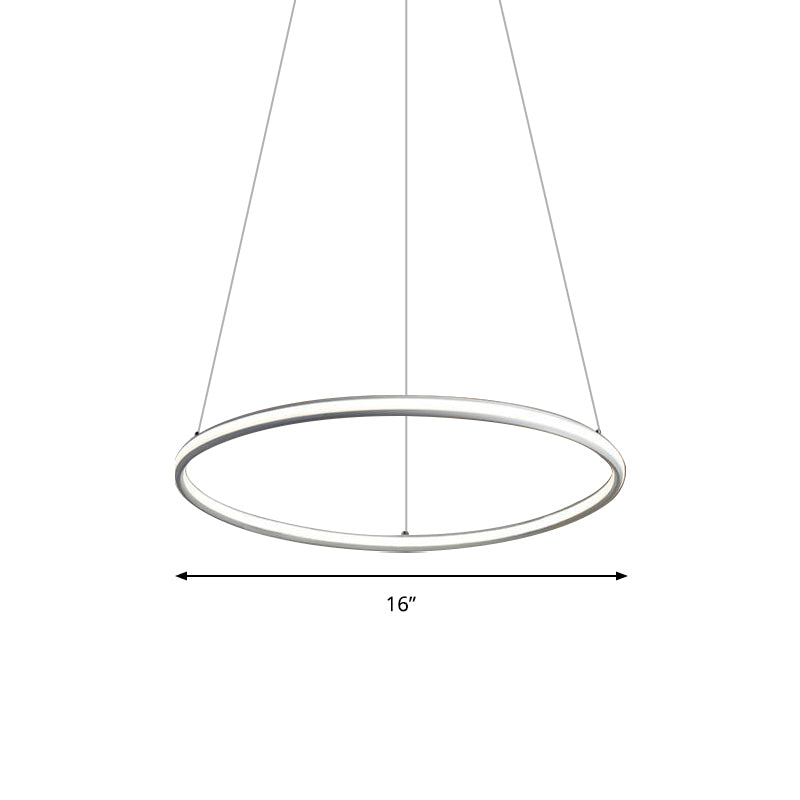 Simple Led Acrylic Ring Chandelier - Warm/White/Natural Light 1/2/3-Light Ceiling Pendant Fixture