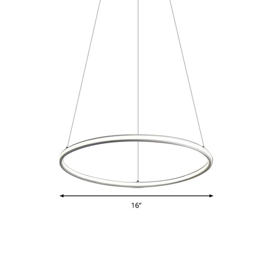 Simple Led Acrylic Ring Chandelier - Warm/White/Natural Light 1/2/3-Light Ceiling Pendant Fixture