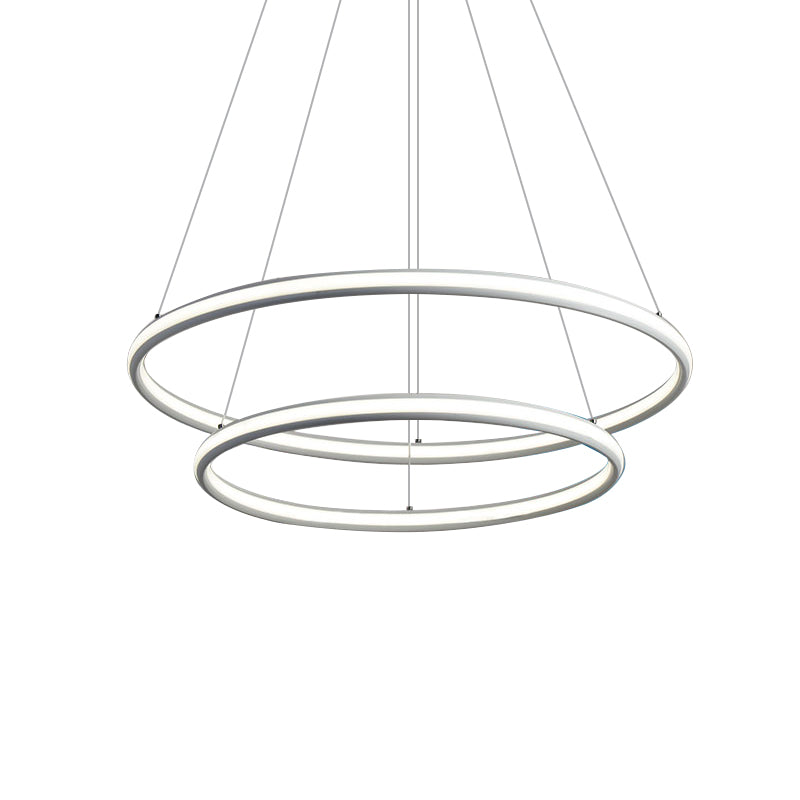 Simple Led Acrylic Ring Chandelier - Warm/White/Natural Light 1/2/3-Light Ceiling Pendant Fixture